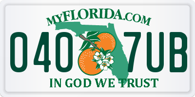 FL license plate 0407UB