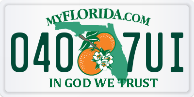 FL license plate 0407UI