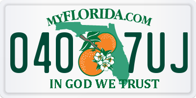 FL license plate 0407UJ