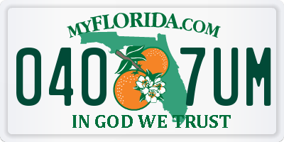 FL license plate 0407UM