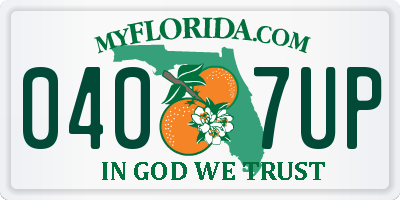 FL license plate 0407UP