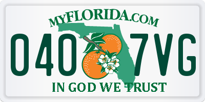 FL license plate 0407VG
