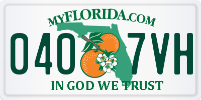 FL license plate 0407VH