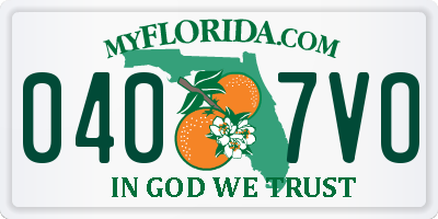 FL license plate 0407VO