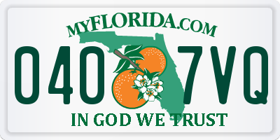 FL license plate 0407VQ