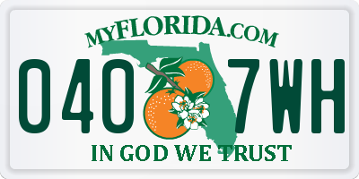 FL license plate 0407WH
