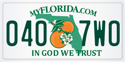 FL license plate 0407WO