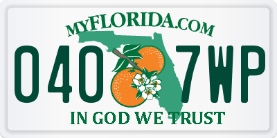 FL license plate 0407WP