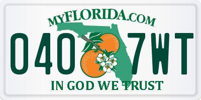 FL license plate 0407WT