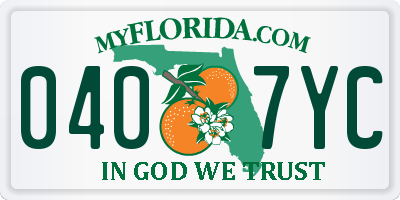 FL license plate 0407YC
