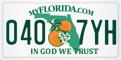 FL license plate 0407YH