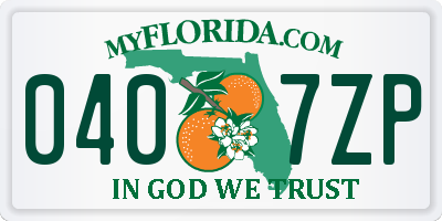 FL license plate 0407ZP