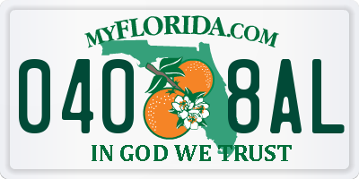 FL license plate 0408AL