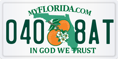 FL license plate 0408AT