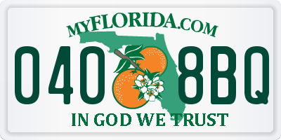 FL license plate 0408BQ