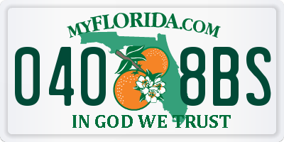 FL license plate 0408BS