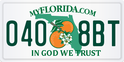 FL license plate 0408BT