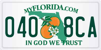 FL license plate 0408CA