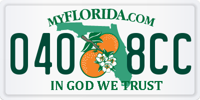 FL license plate 0408CC