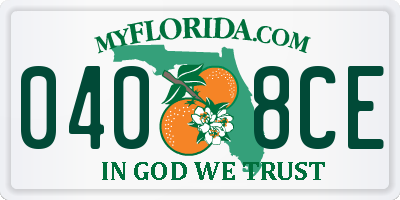 FL license plate 0408CE