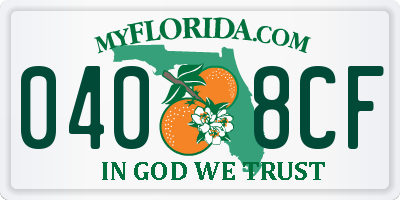FL license plate 0408CF
