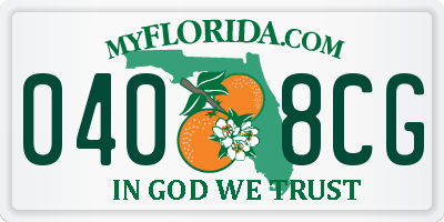 FL license plate 0408CG