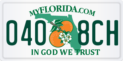 FL license plate 0408CH