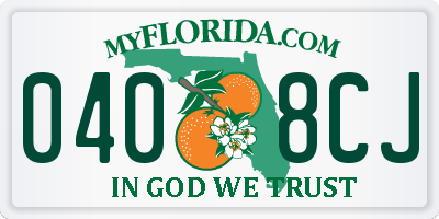 FL license plate 0408CJ