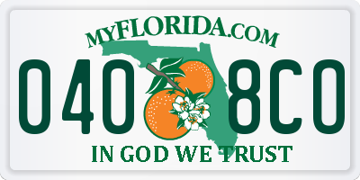 FL license plate 0408CO