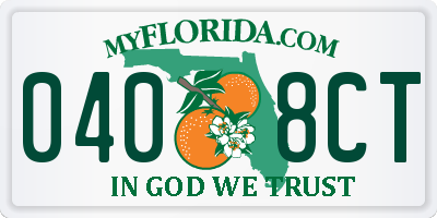 FL license plate 0408CT