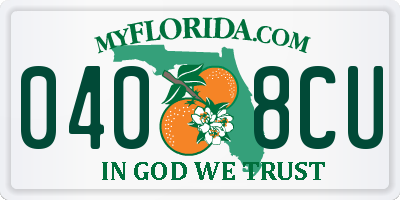 FL license plate 0408CU
