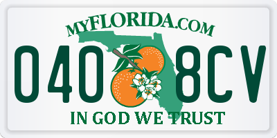 FL license plate 0408CV