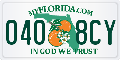 FL license plate 0408CY