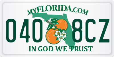 FL license plate 0408CZ