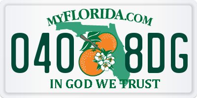 FL license plate 0408DG
