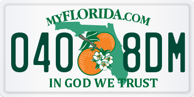 FL license plate 0408DM