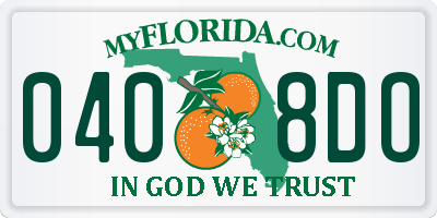 FL license plate 0408DO