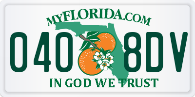 FL license plate 0408DV