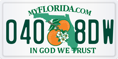 FL license plate 0408DW