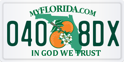 FL license plate 0408DX