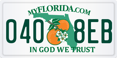 FL license plate 0408EB
