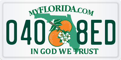 FL license plate 0408ED