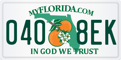 FL license plate 0408EK