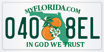 FL license plate 0408EL
