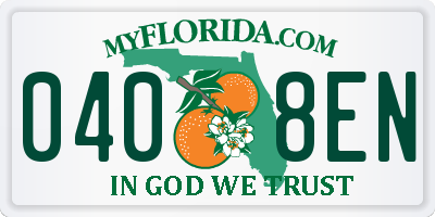 FL license plate 0408EN