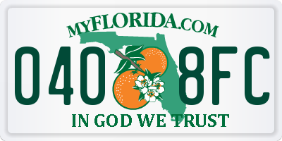 FL license plate 0408FC