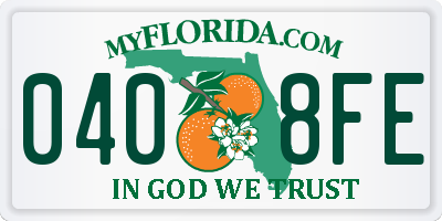 FL license plate 0408FE