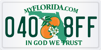 FL license plate 0408FF