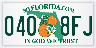 FL license plate 0408FJ