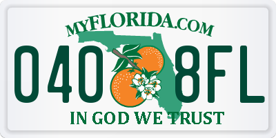FL license plate 0408FL
